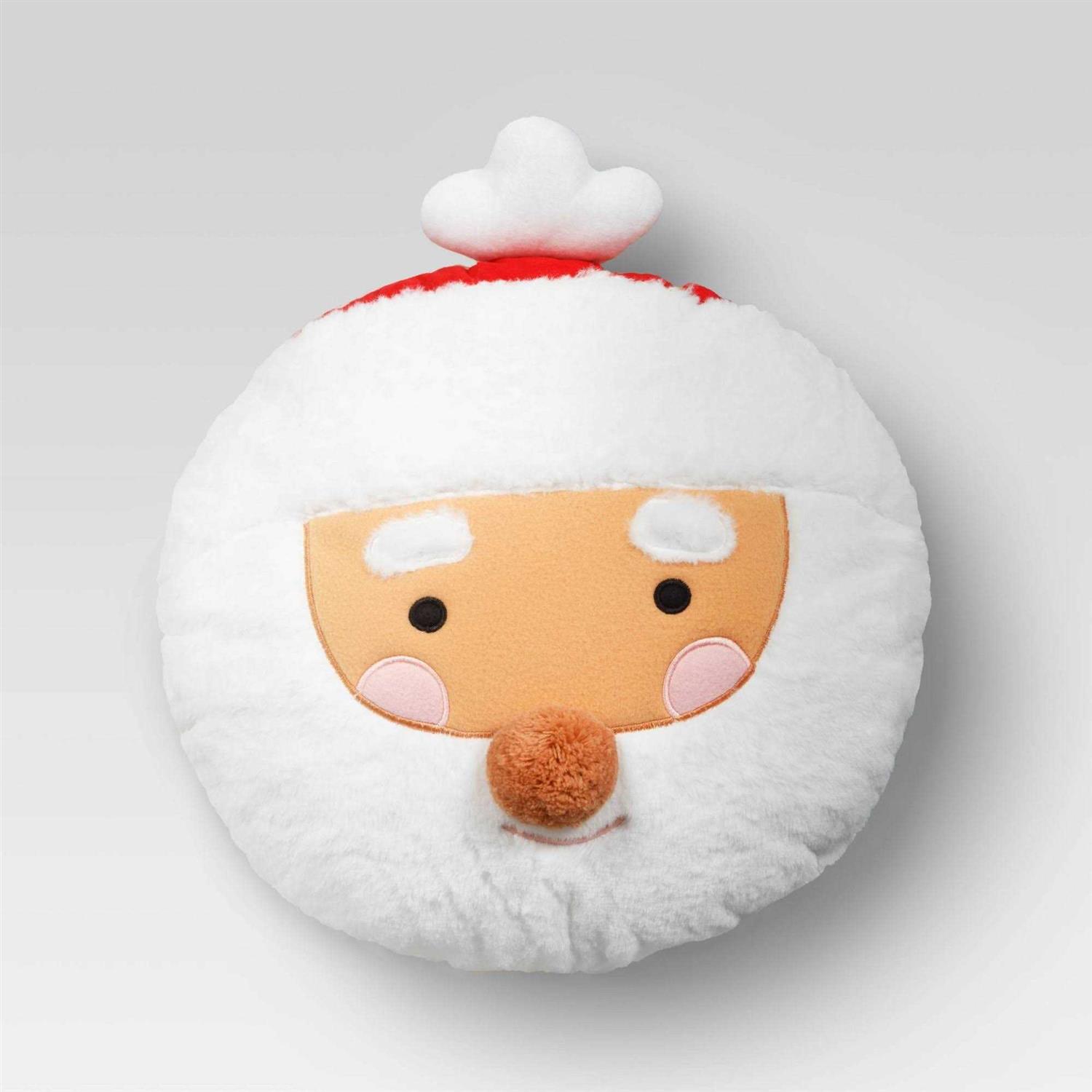 Wondershop 16 Reversible Santa to Snowman Round Christmas Novelty Plush Pillow