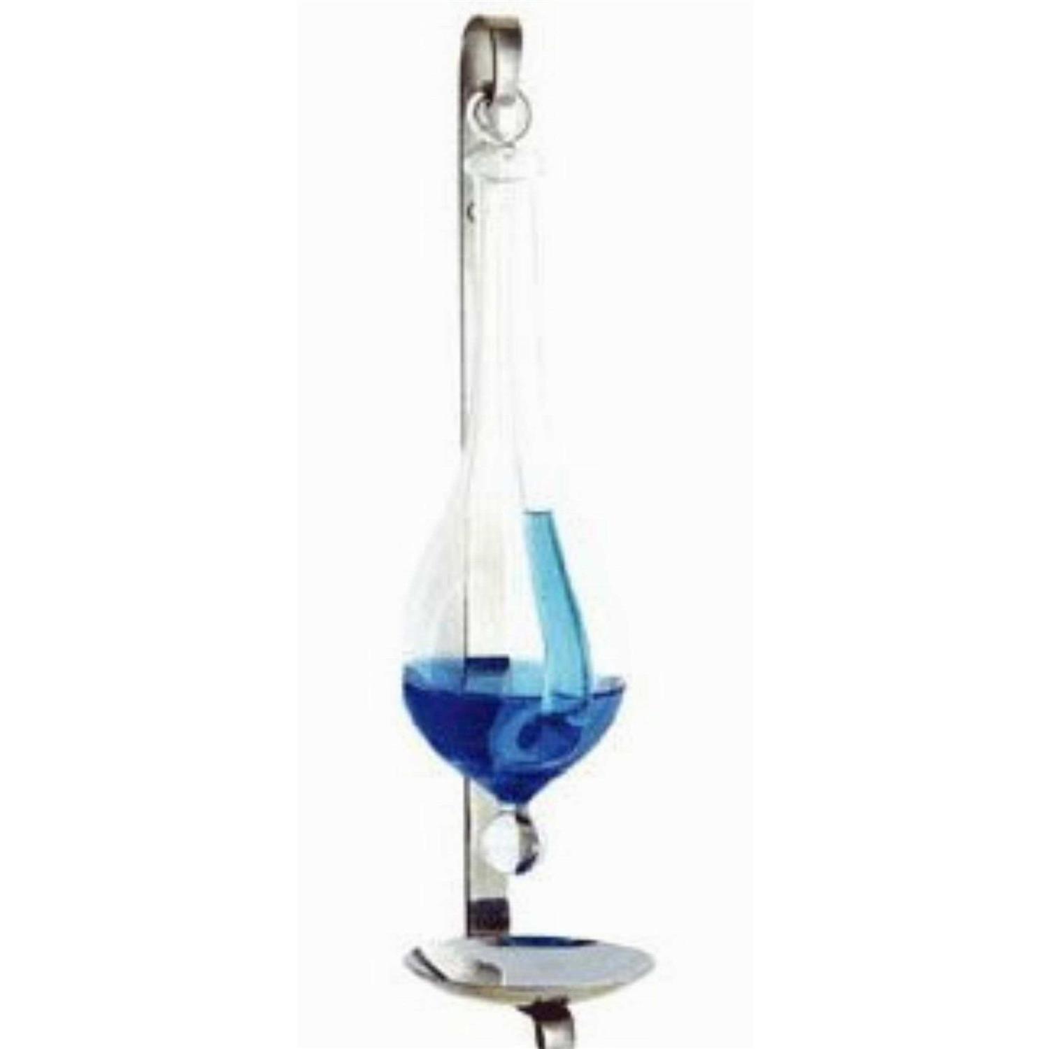 Ambient Weather B1025c Antique Storm Glass Wall Mount Liquid Barometer with Drip Cup