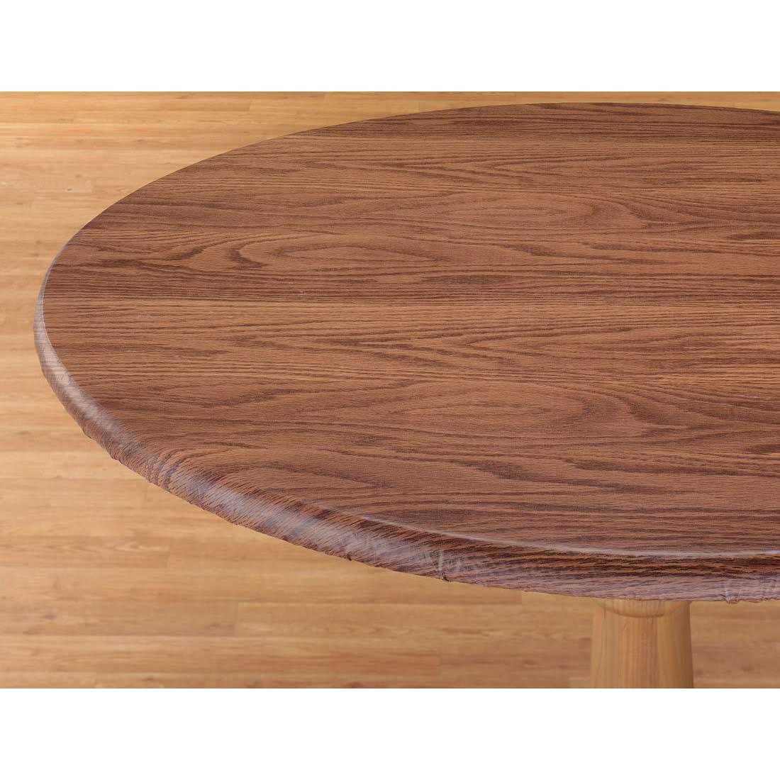 Wood Grain Vinyl Elasticized Table Cover