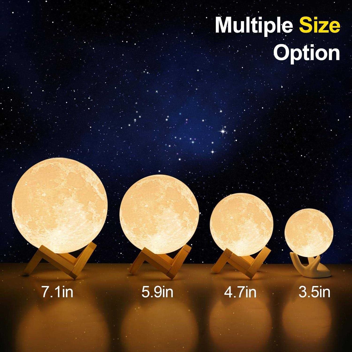 Balkwan Moon Lamp 3D Printing Moon Light Dimmable and Touch Control Design,Romantic Birthday Gifts for Women,Men,Kids,Child and