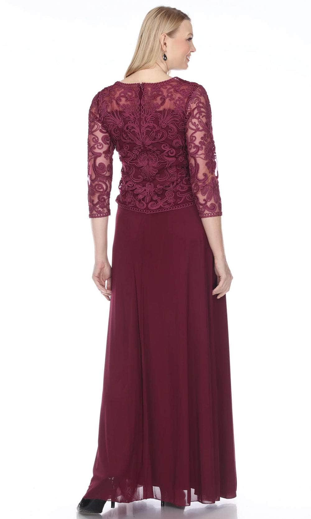Soutache Lace V-Neck Long Dress