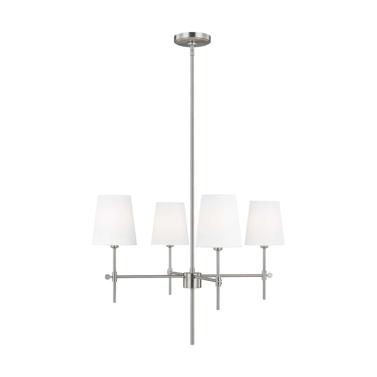 Visual Comfort Studio Baker Four Light Chandelier Brushed Nickel