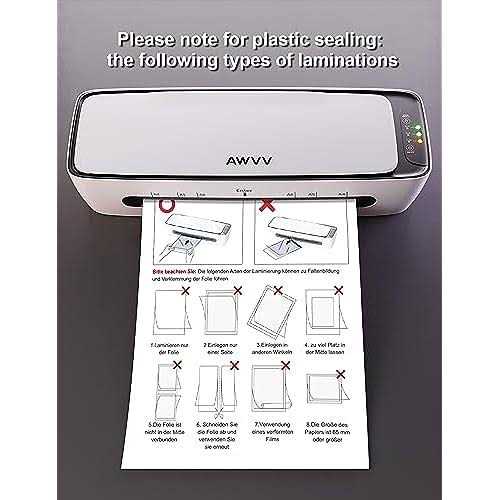 AWVV Laminator 6in 1 Laminator Machine 9 Inch A4 Laminating Machine
