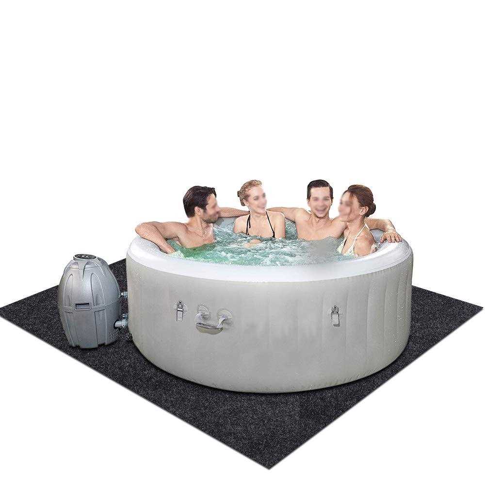 Xtingmeme Under The Indoor Spa Iatable Hot Tub Mat,Soft Felt Fabric,Absorbing Oil and Water Pads,Reusable Durable Washable Floor Mat Protect Wood
