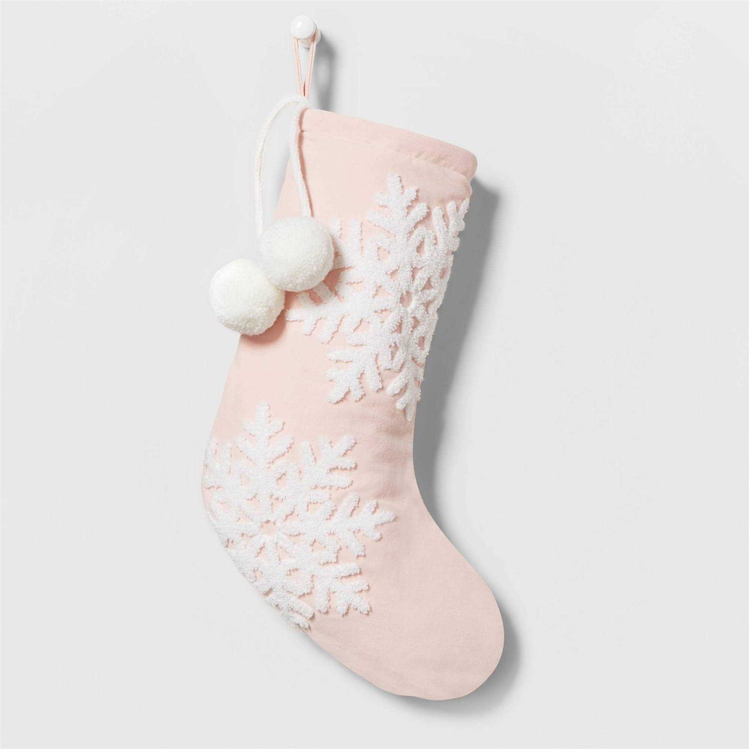 Wondershop 20 Velvet Christmas Stocking with Snowflakes