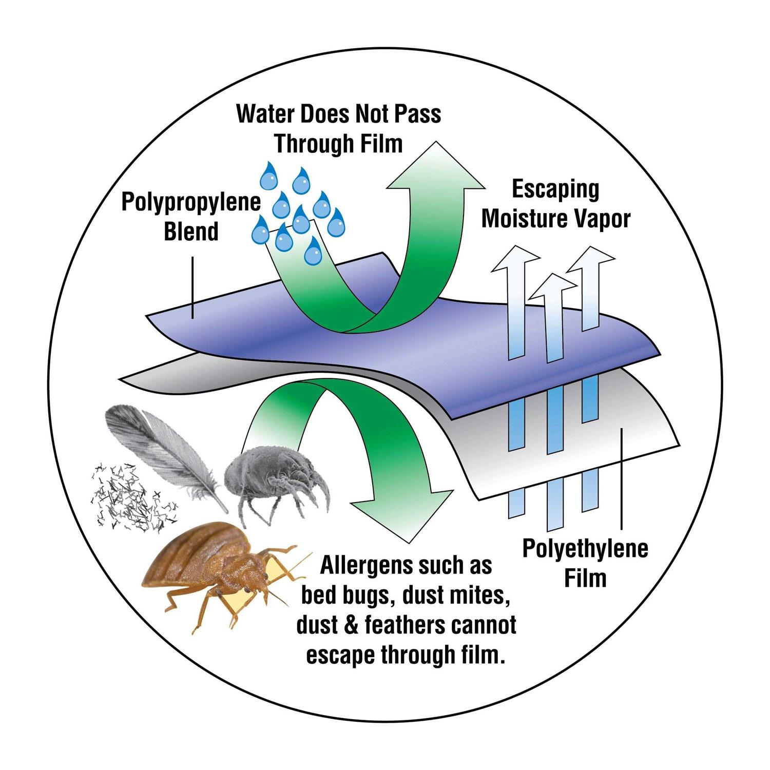 All-In-One Bed Bug Blocker Waterproof Zippered Mattress Protector