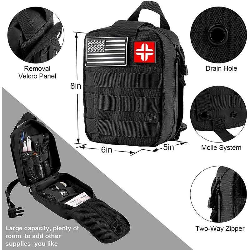Gift for Father’s Day Men Dad Husband,142 Pcs Survival Kit and First Aid Kit, Professional Emergency Kits Survival Gear and Equipment with Molle
