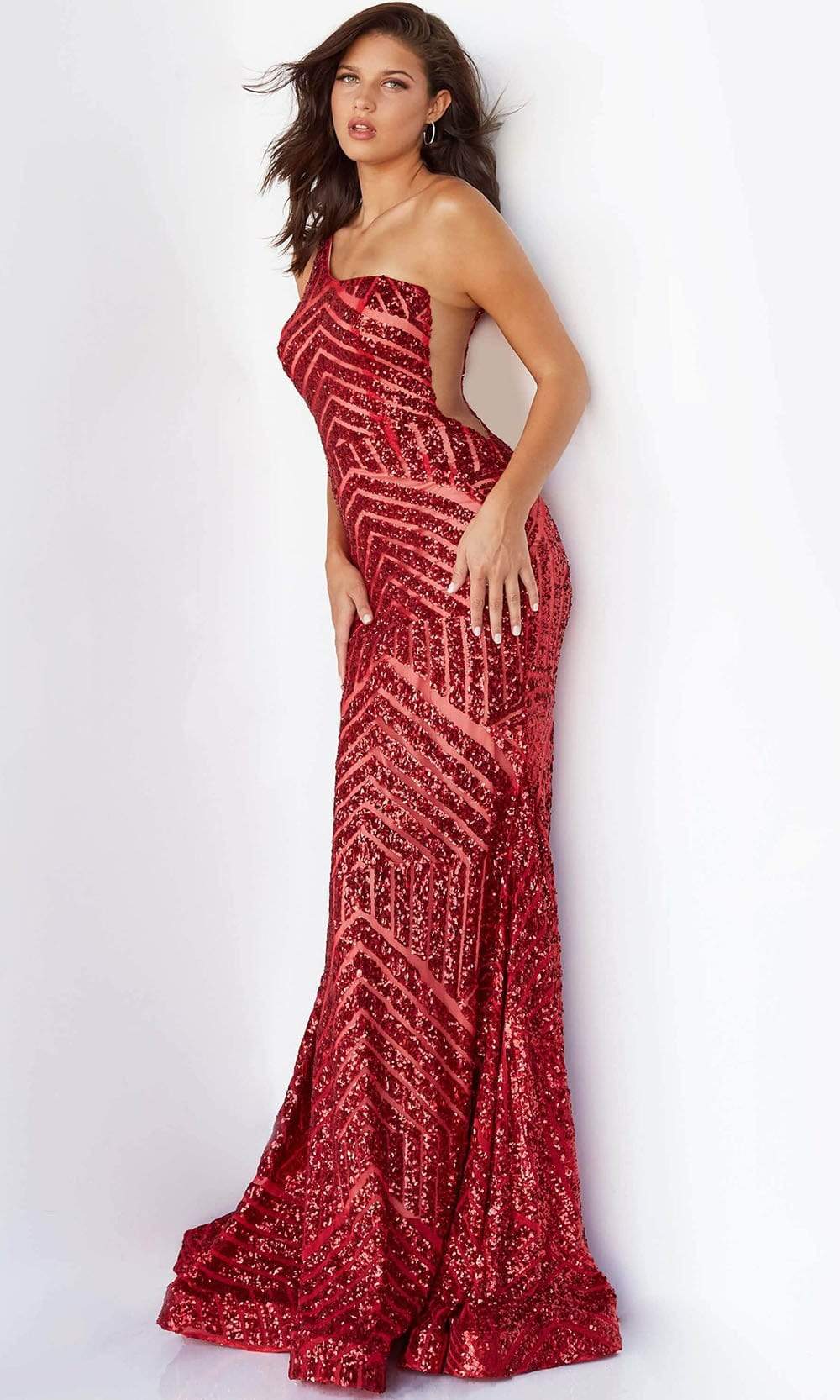 06017 Geometric Sequined Gown