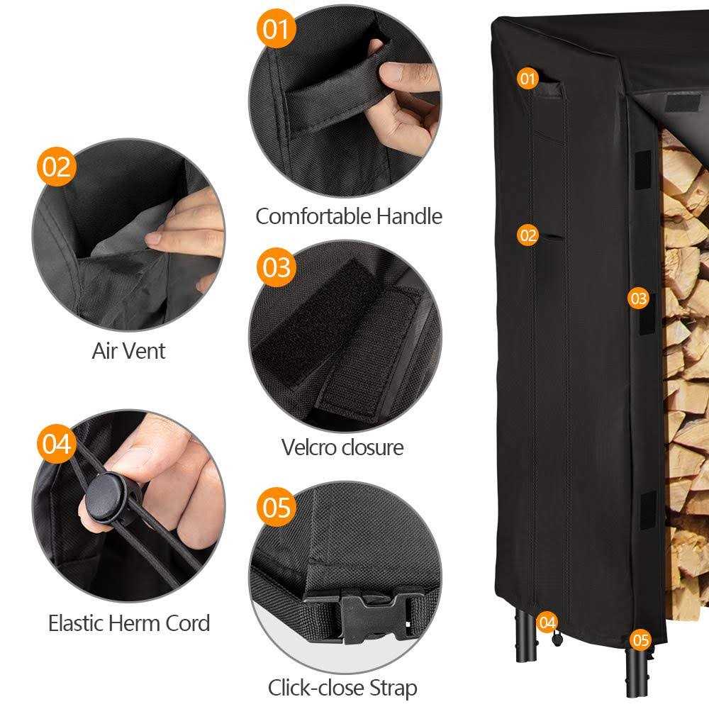 Amagabeli Garden Home 8ft Firewood Log Rack With Cover Combo Set Waterproof Outdoor Log Holder Fireplace Heavy Duty Wood Stacker Patio Pit Storage