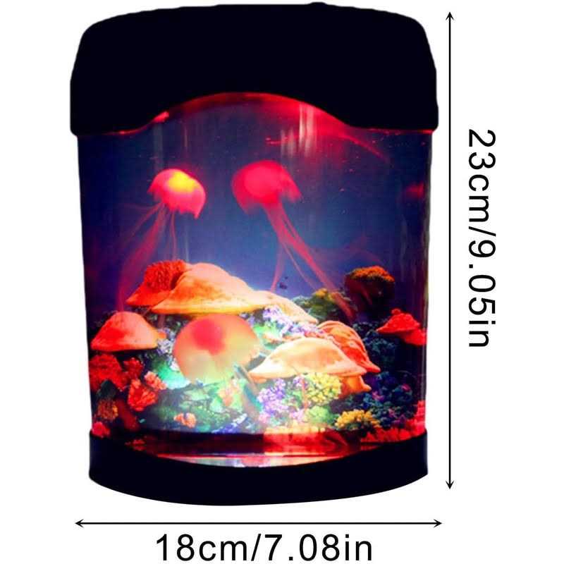 Toycol LED Jellyfish Lava Lamp USB Jellyfish Lamp Electric Aquarium Tank Mood Night Light with Color-Changing for Home Bar Bedroom Decoration