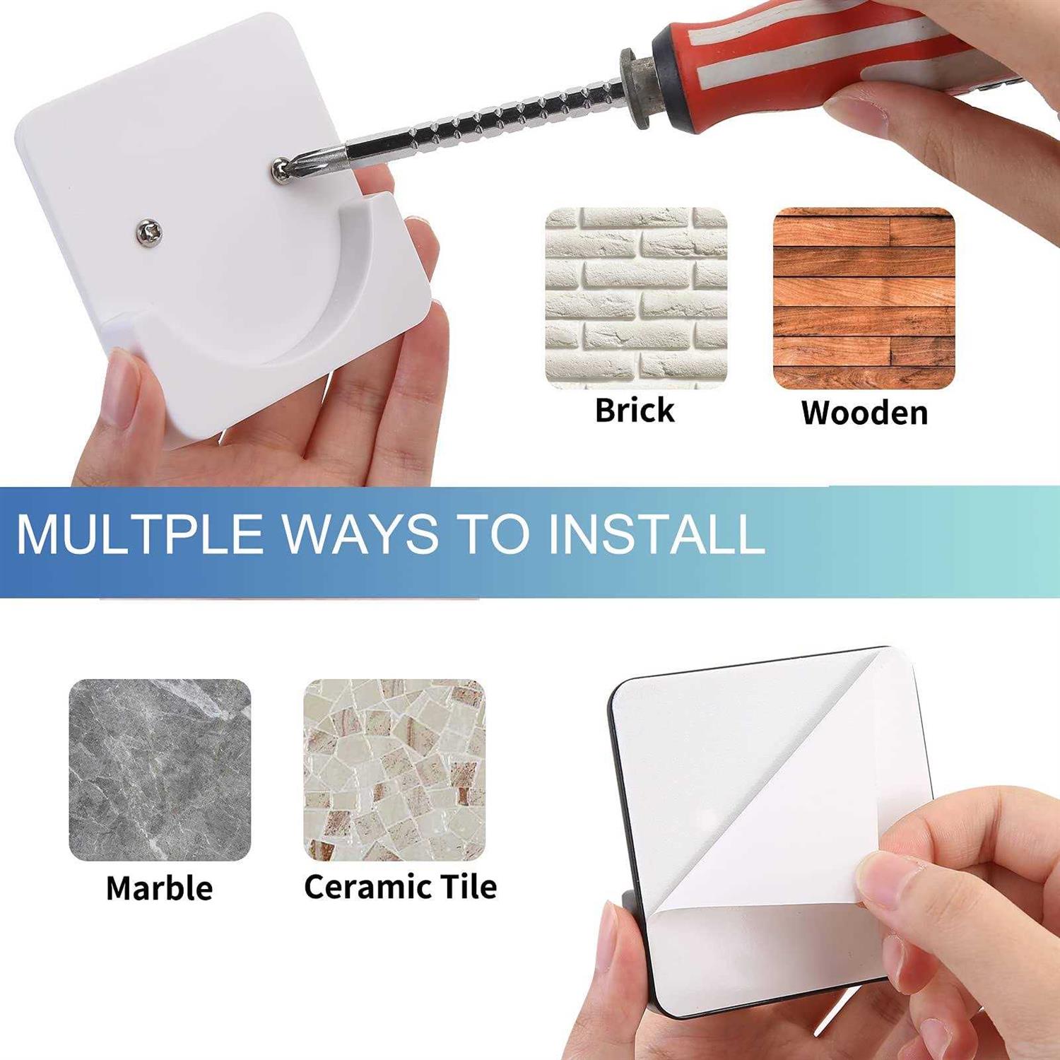 Adhesive Shower Curtain Rod Tension Holder,Shower Curtain Rod Holder,Shower Rod Mount Retainer