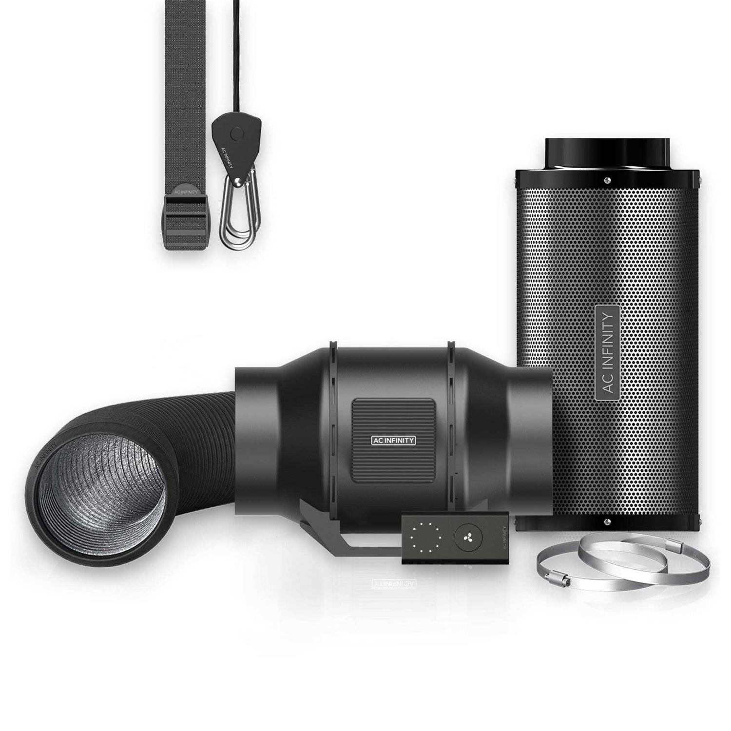 AC Infinity Air Filtration Kit Inline Fan with Speed Controller