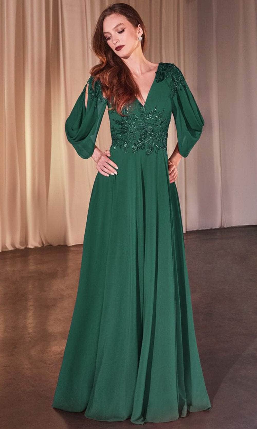 Split Sleeve Applique Gown