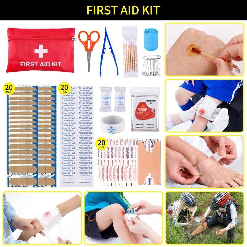 Kleclcw Survival Kit 160 Pcs Emergency Supplies Camping Accessories with Upgraded Molle Bag