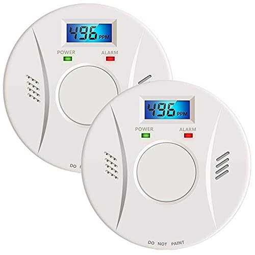 Smoke Detector and Carbon Monoxide Detector co2 Detector Battery Powered with Test/Reset Button 2 Pack