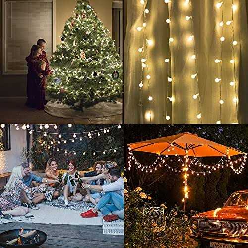 Battery Operated Led Globe String Lights 2-Pack Total 52Ft 120Leds