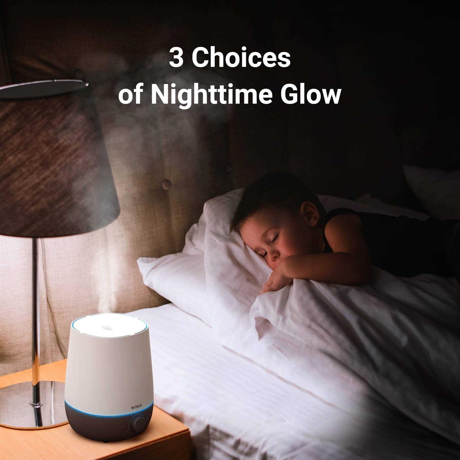 Winix L61 0.6 Gallon Ultrasonic Humidifier with Night Mood Light