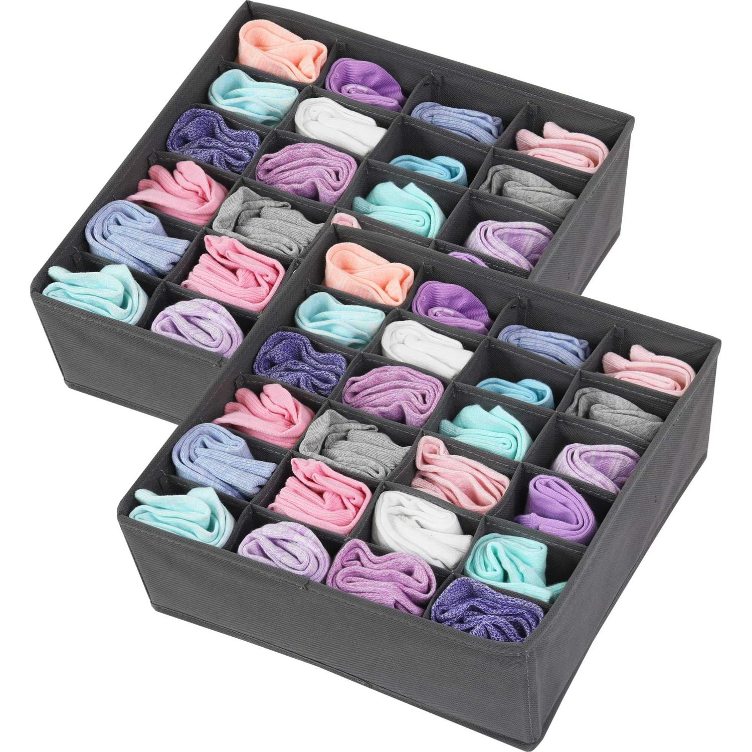 2 Pack Simple Houseware Closet Socks Organizer