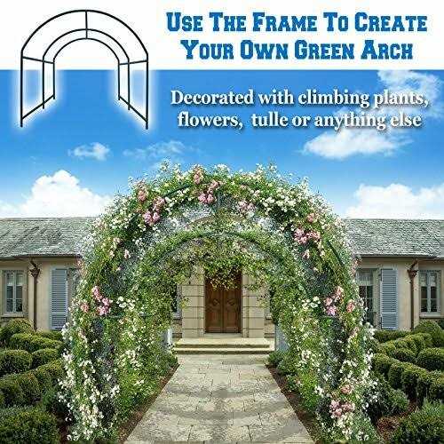 Benefit-USA Multi-Size Large Garden Support Arch Frame Climbing Plant Arch Arbor for Flowers/Fruits/Vegetables