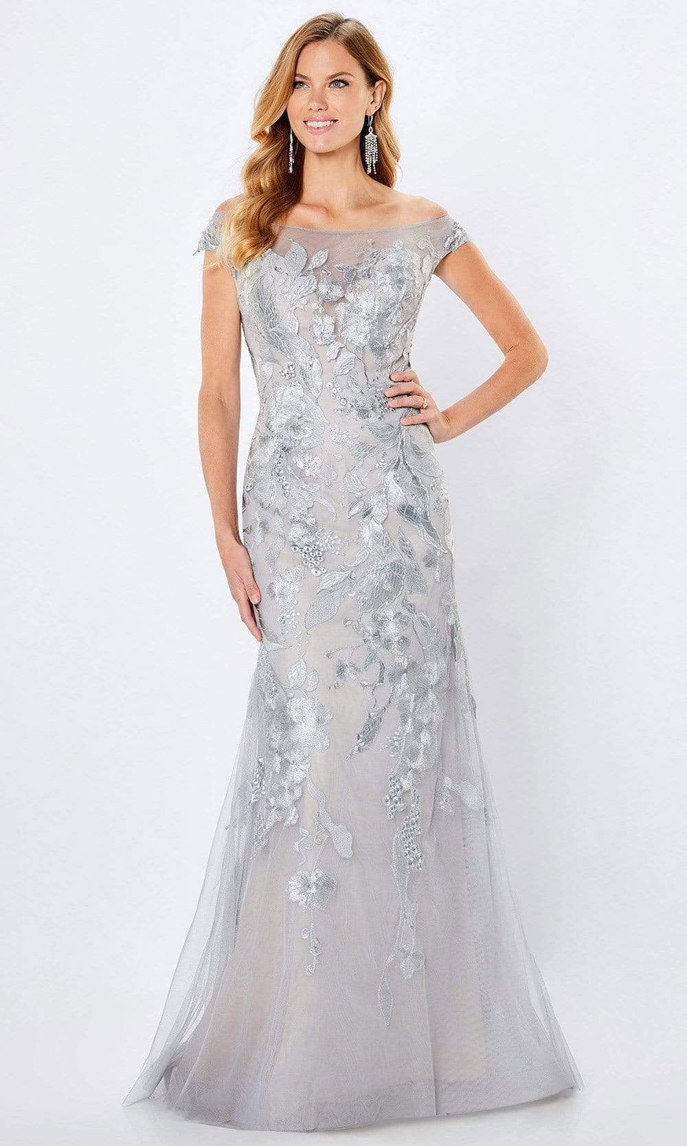 221968 Illusion Off-Shoulder Mother of the Bride Dress