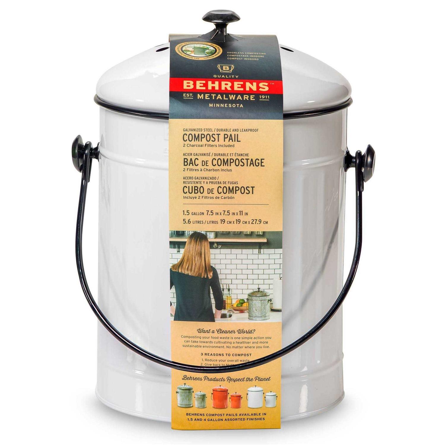Behrens Kitchen Countertop Compost Bin With Lid