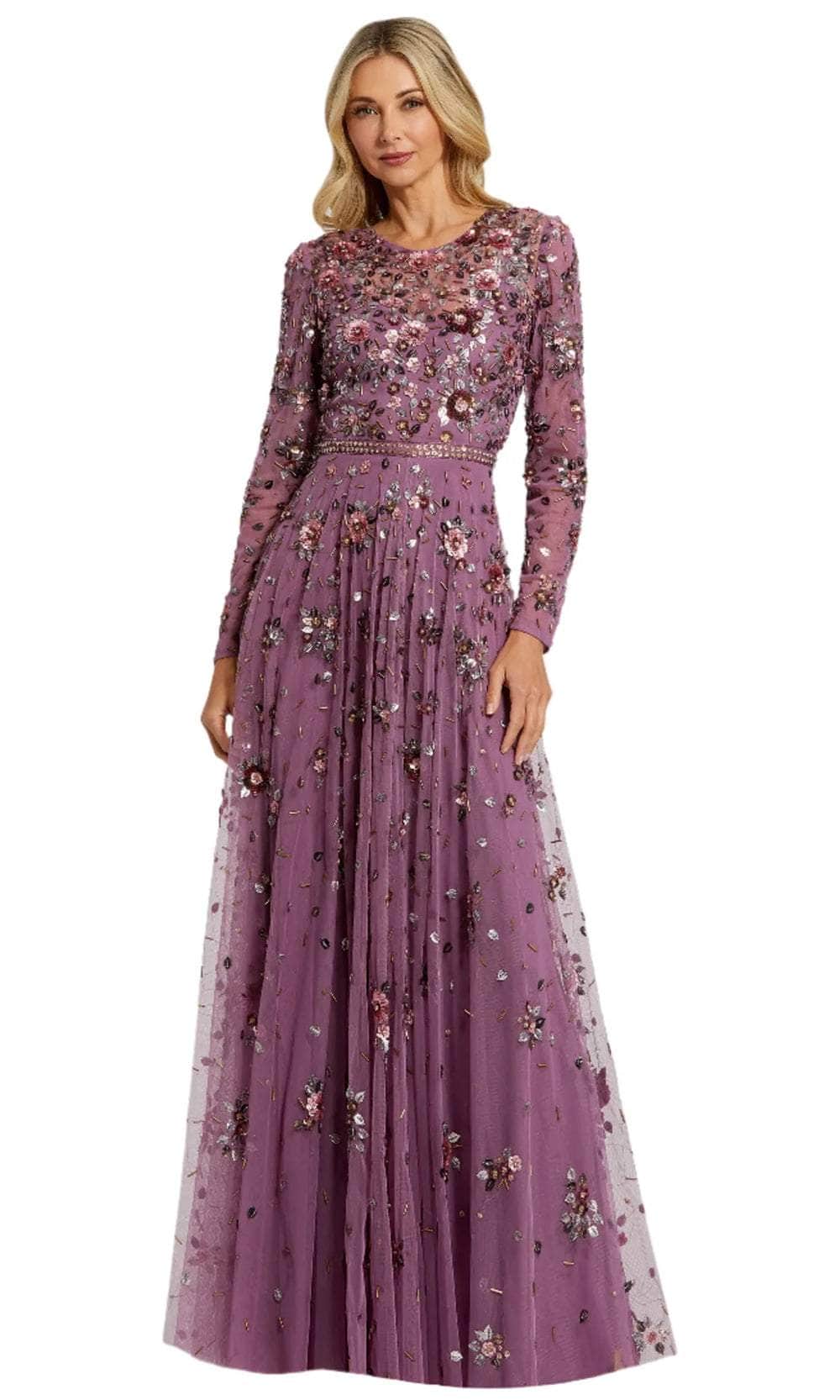 Jewel Neck Embellished Evening Dress