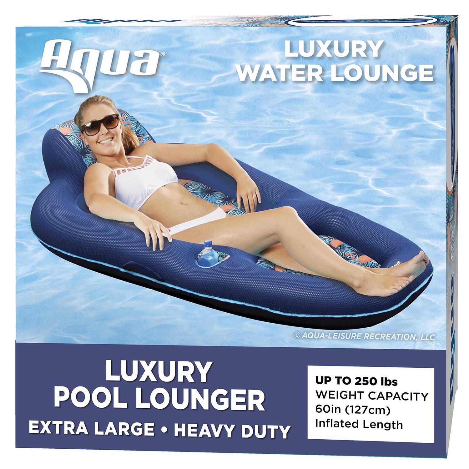 Aqua Luxury Water Lounge X-Large Iatable Pool Float with Headrest