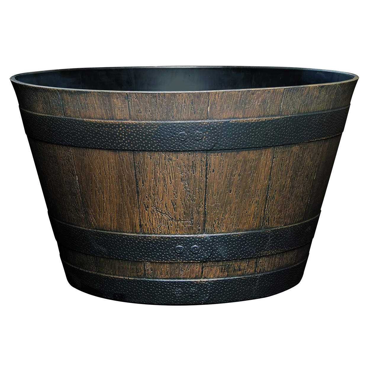 Classic Home and Garden Whiskey Resin Flower Pot Barrel Planter