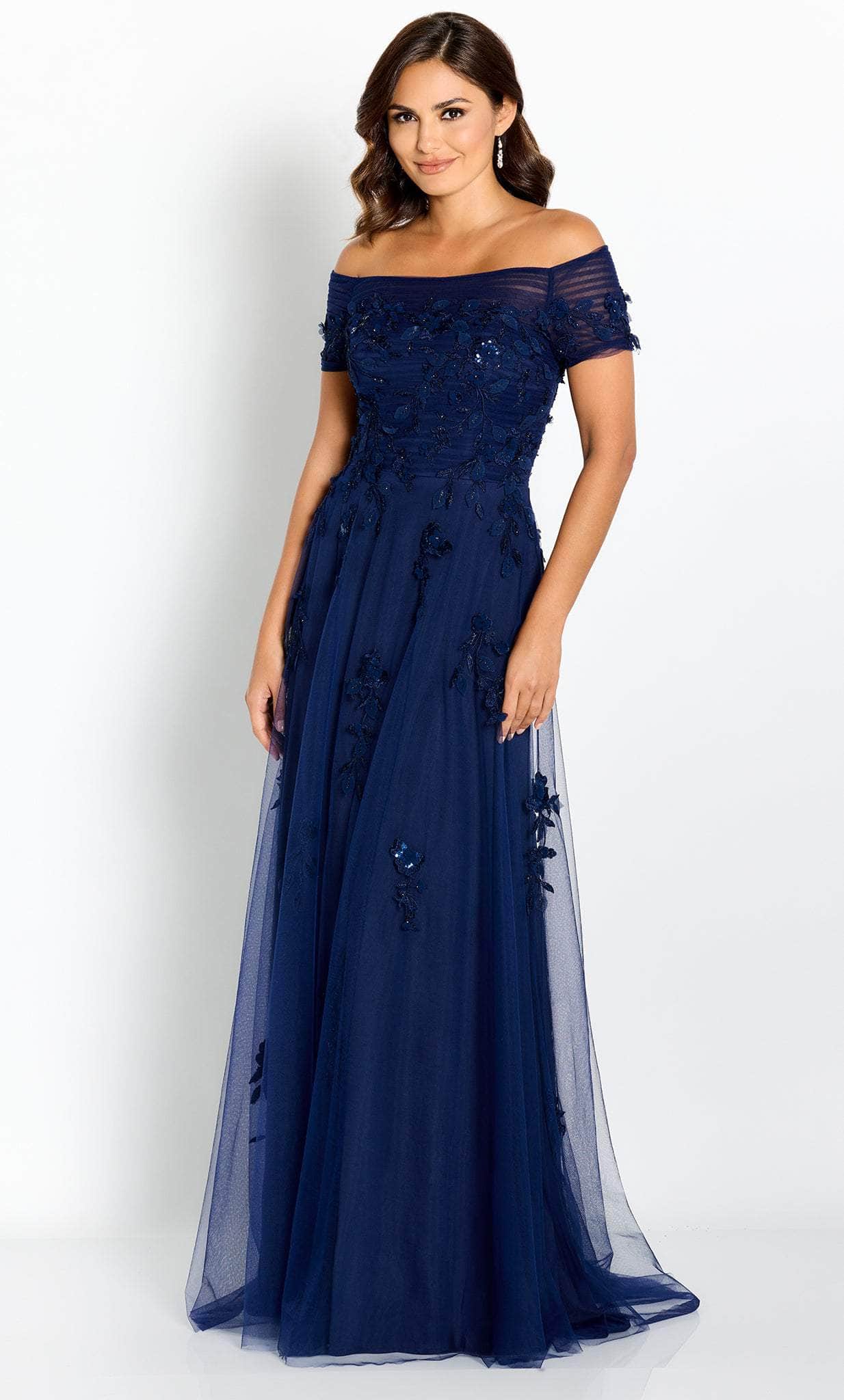 Applique A-Line Evening Gown