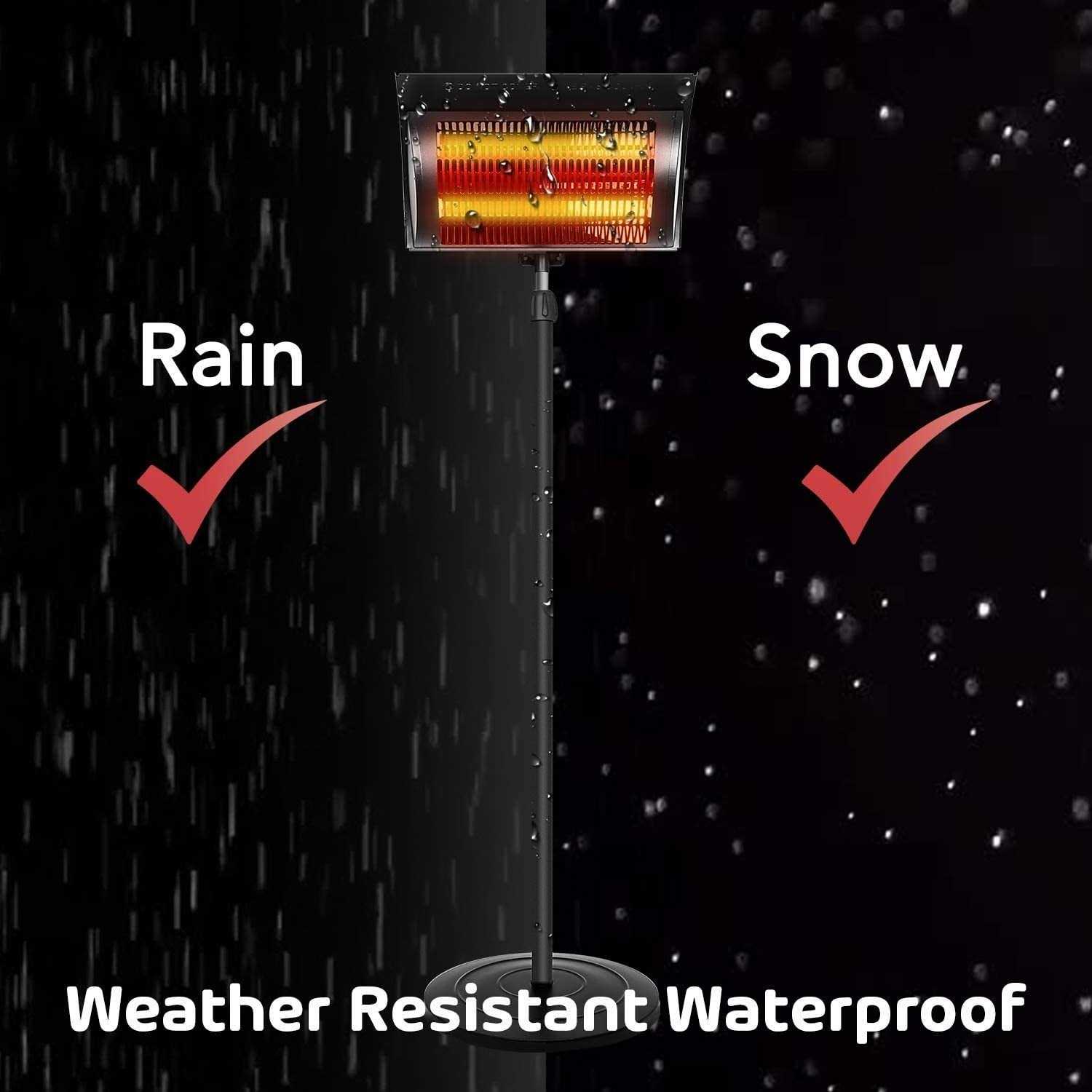 1,500-Watt Infrared Standing Heater Indoors and Outdoors Heater with Overheat Protection