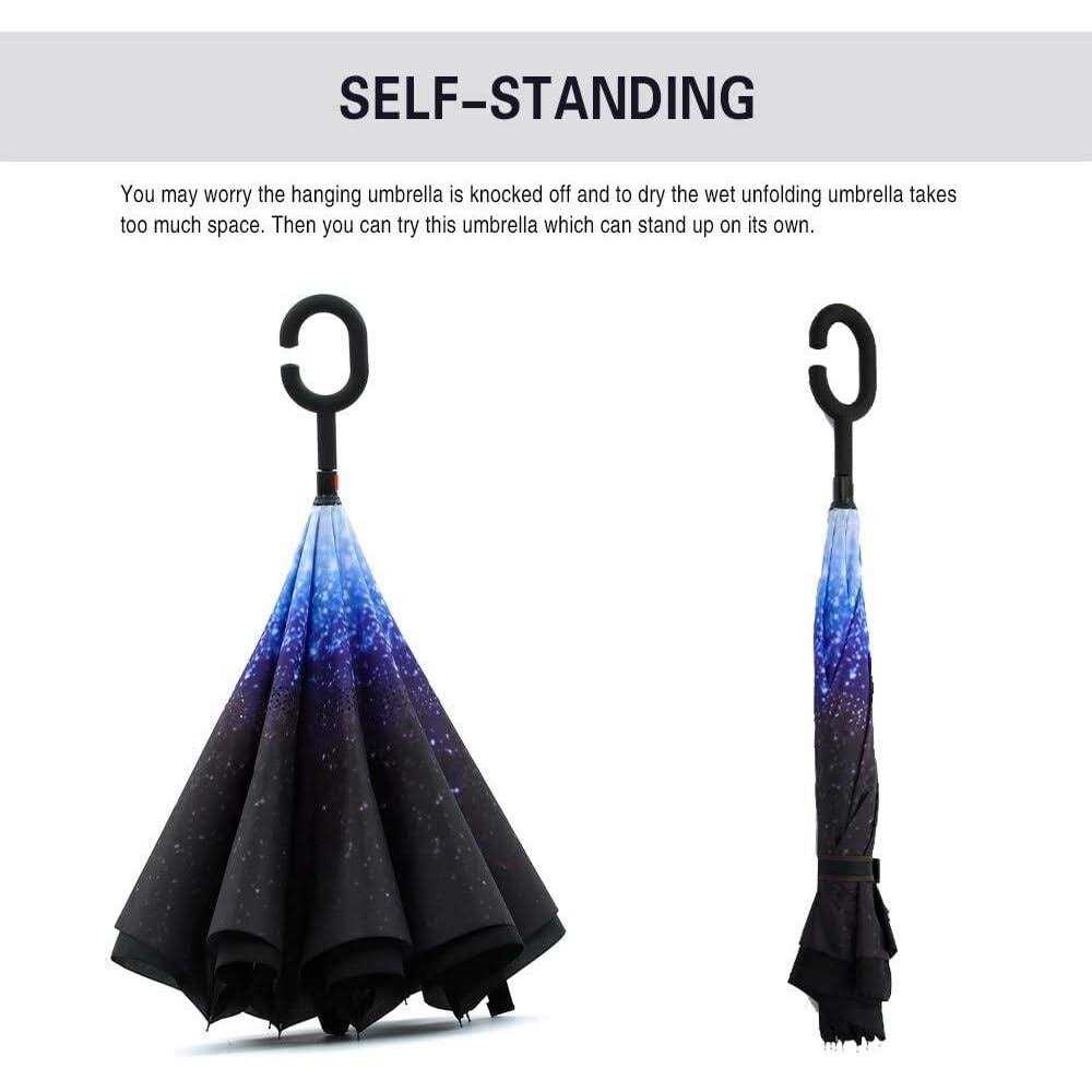 Siepasa Spar. Saa Double Layer Inverted Umbrella with C-Shaped Handle