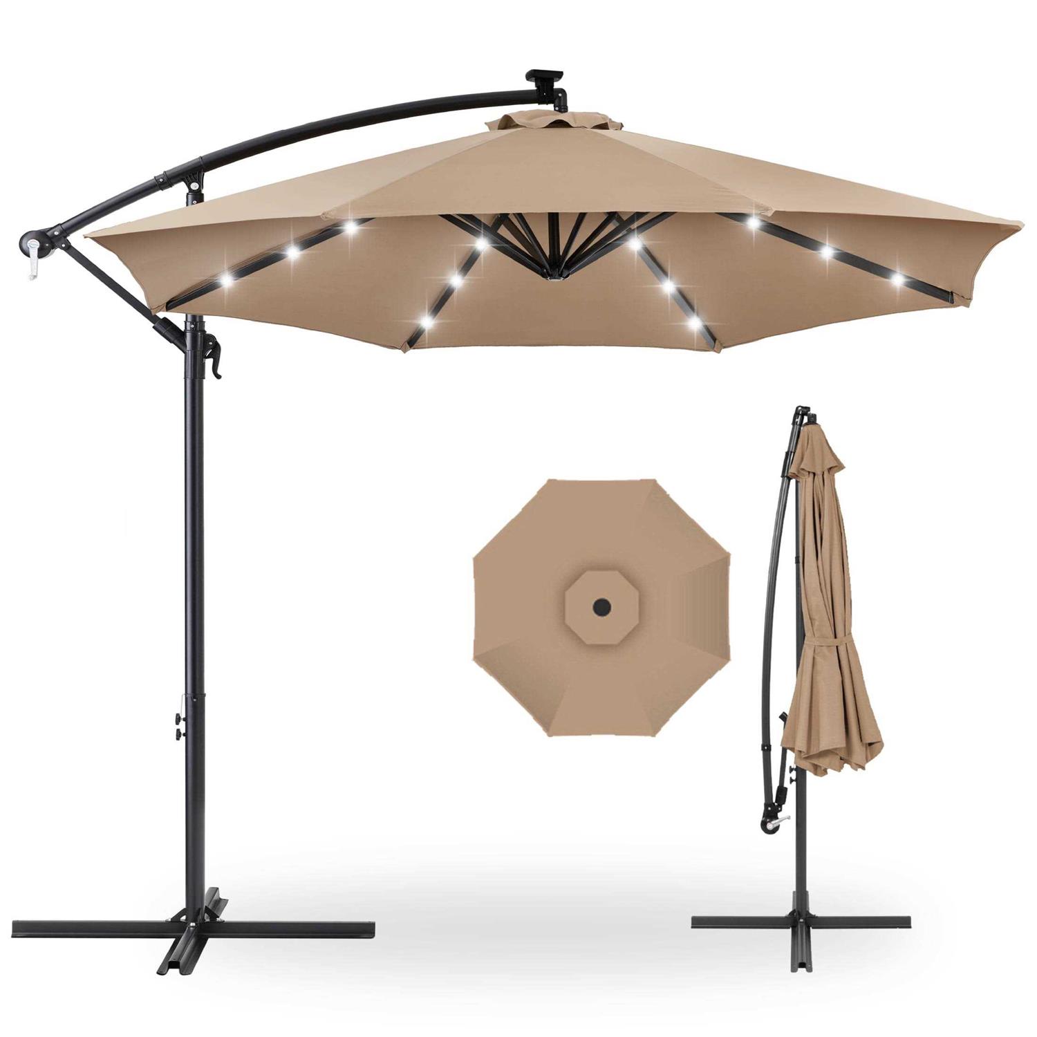Best Choice Products 10ft Offset Hanging Outdoor Market Patio Umbrella w/ Easy Tilt Adjustment