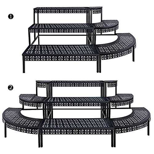 aboxoo 3 Tier Plant Stand Flower Pot Rack Metal Stair-step Style Corner Shelf Planters