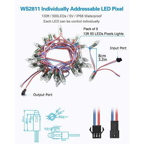 ALITOVE 500pcs WS2811 12mm Diffused Digital Color RGB LED Light Individually Addressable LED Pixels Module for LED Screen
