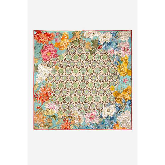 Women’s Blue Stripe Leopard Beach Blanket by Johnny Was