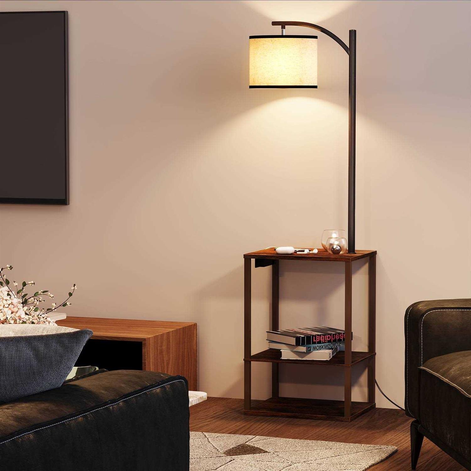 Sunmory TSITFLBN Floor Lamp with Table