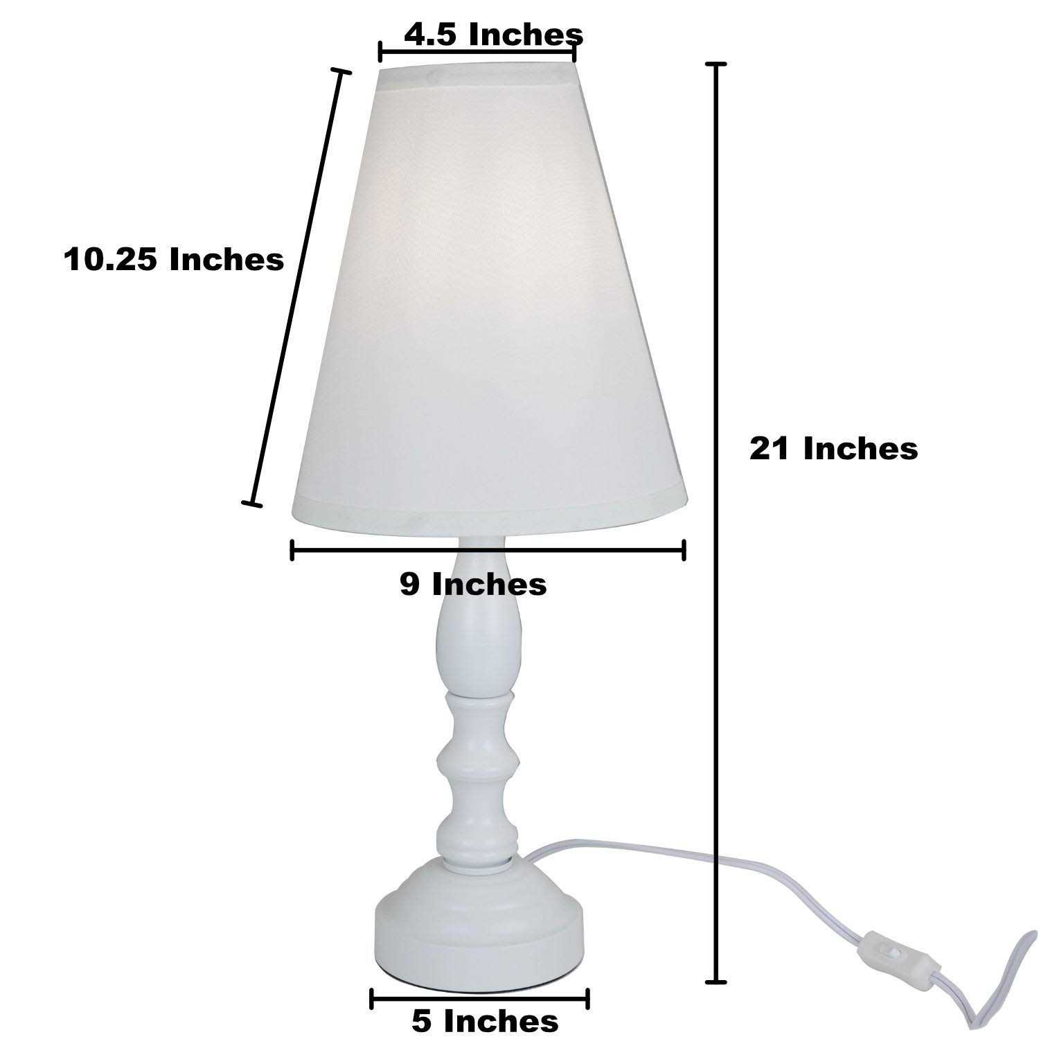 Bedside Table Lamp / Bedroom Light with Fabric Bell Shade