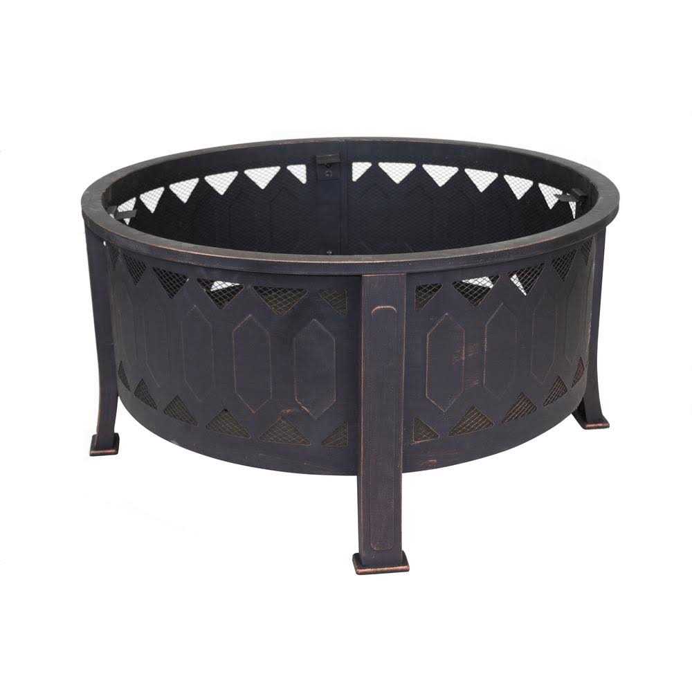 Outdoor Leisure Products 30 inch Round Fire Pit with Oil Rubbed Bronze Finish