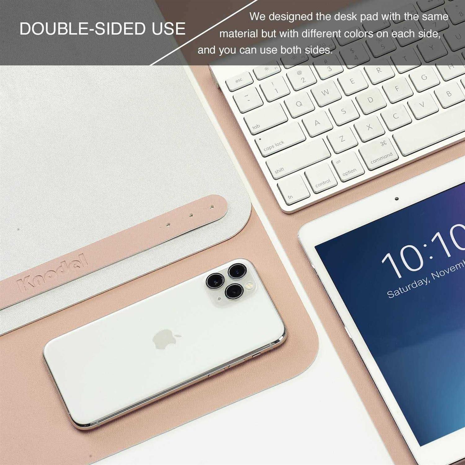 K Knodel Desk Mat, Mouse Pad, Desk Pad, Waterproof Desk Mat for Desktop, Leather Desk Pad for Keyboard and Mouse, Desk Pad Protector for Office and