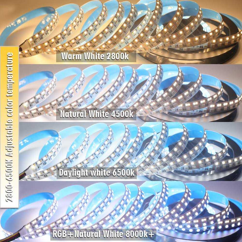 SuperlightingLED brightest rgb+cct flexible led strip lights 270leds/meter 5050 rgb + 2835 warm white daylight white double row super bright r