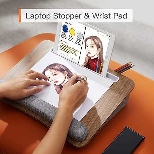 Huanuo Lap Laptop Desk Portable Lap Desk With Pillow Cushion