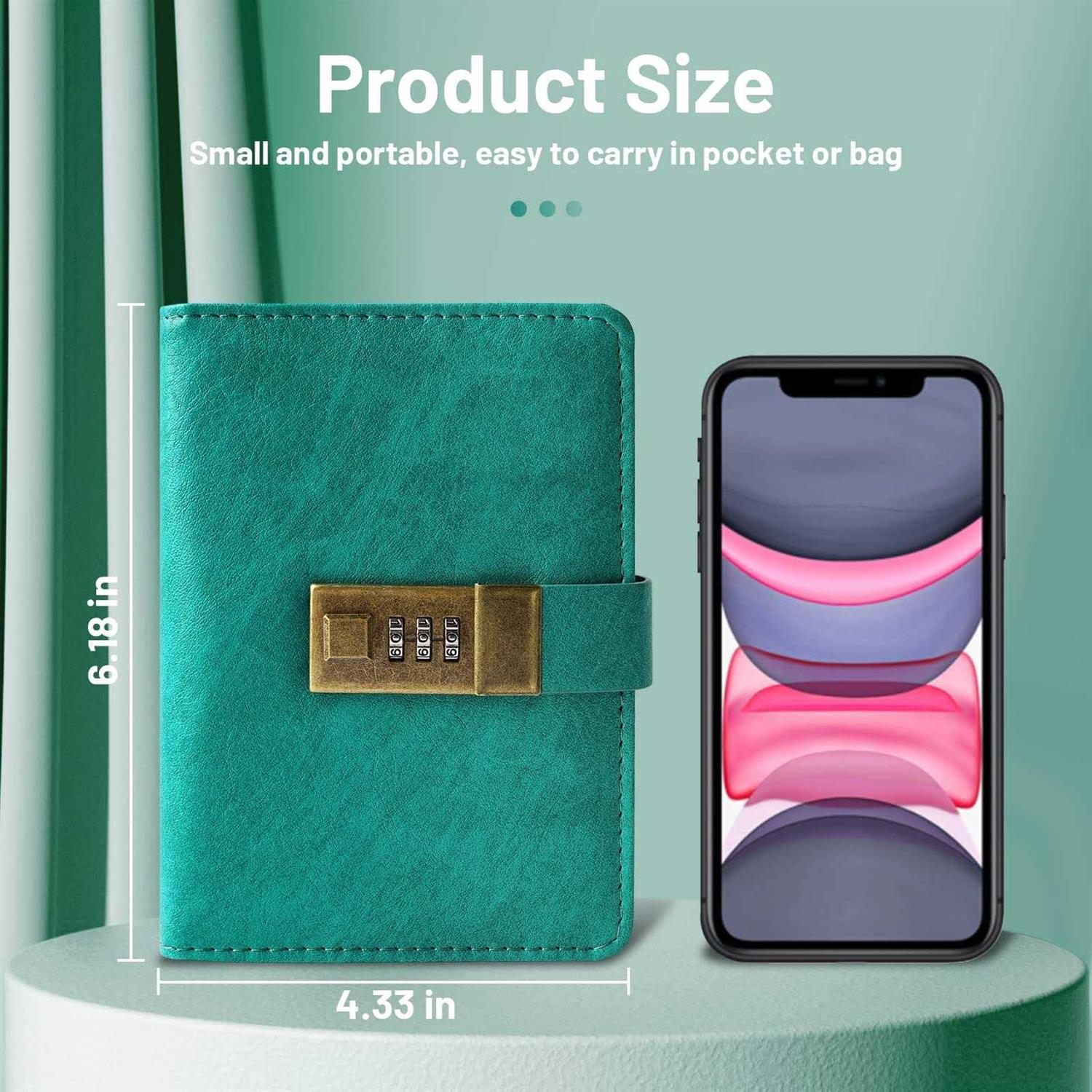 WEMATE Password Book with Lock Password Book with Alphabetical Tabs 600+ Password Spaces