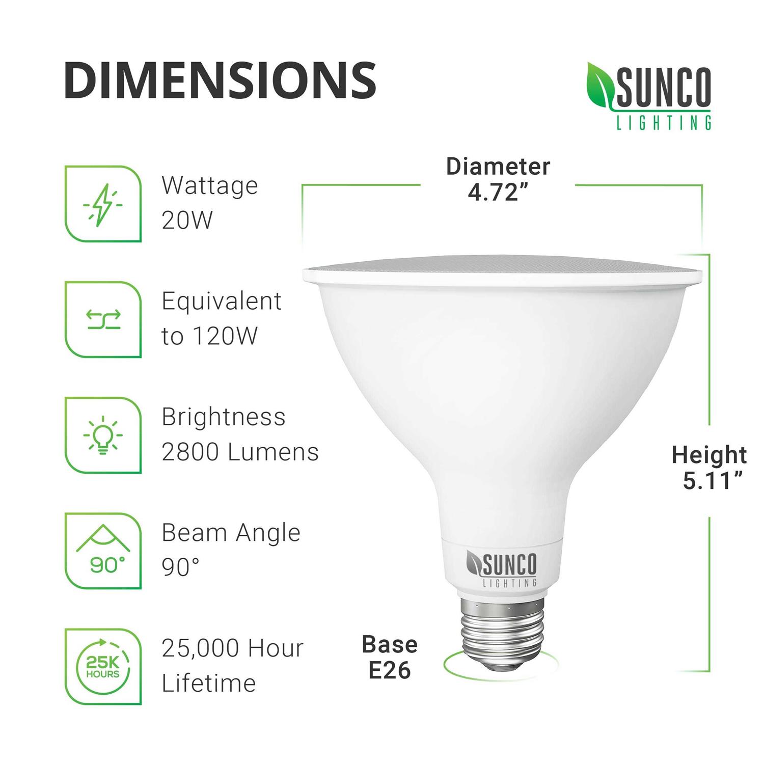Sunco lighting outdoor LED flood light waterproof PAR38 LED Bulb