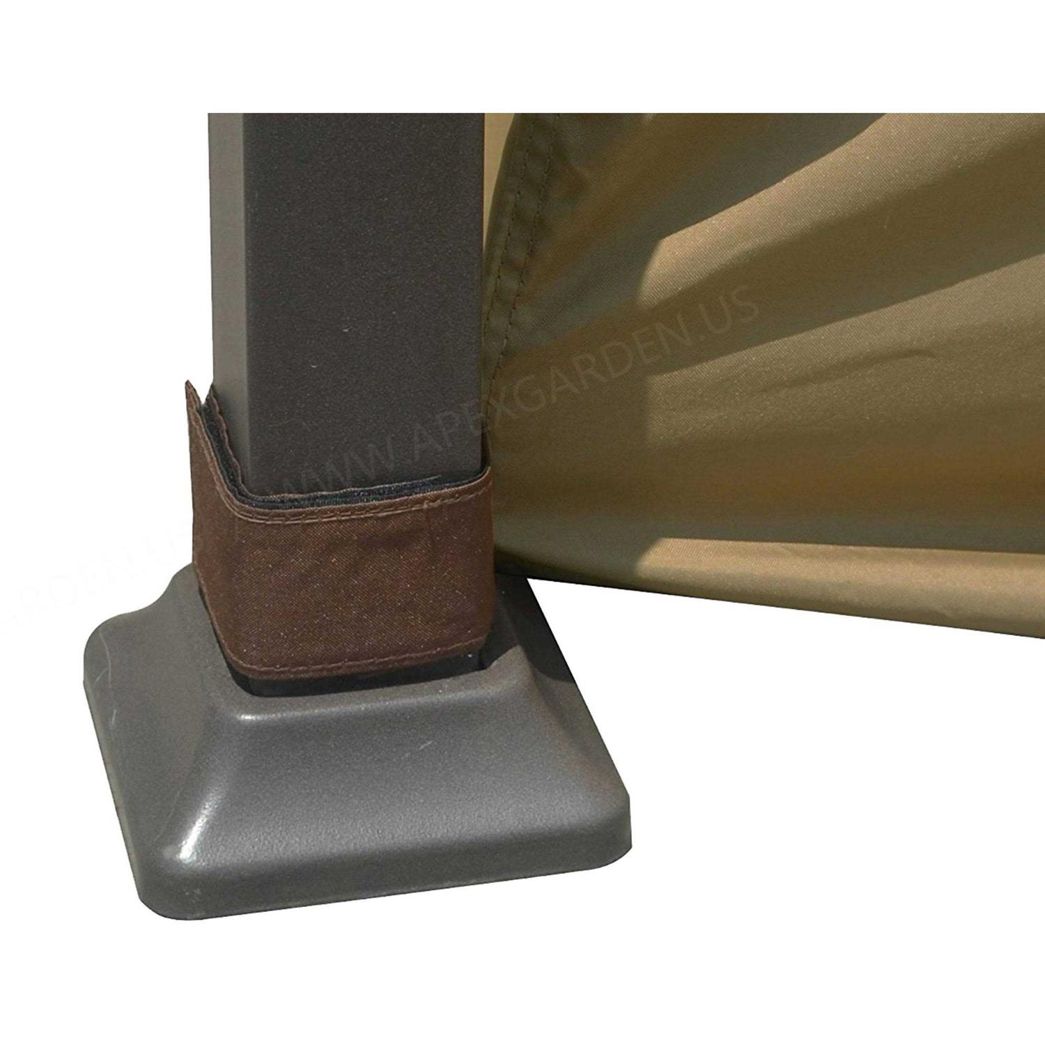 APEX GARDEN Four-Side Privacy Curtain Set for 10-ft x 12-ft Gazebo