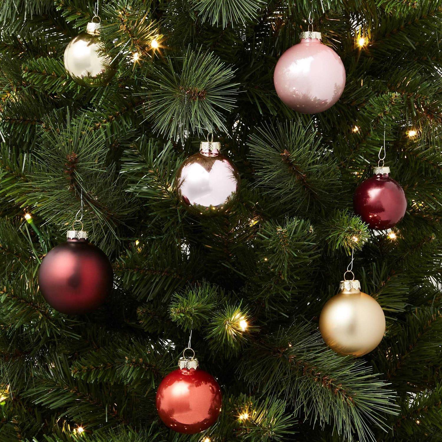 Wondershop 42ct Round Glass Christmas Tree Ornament Set