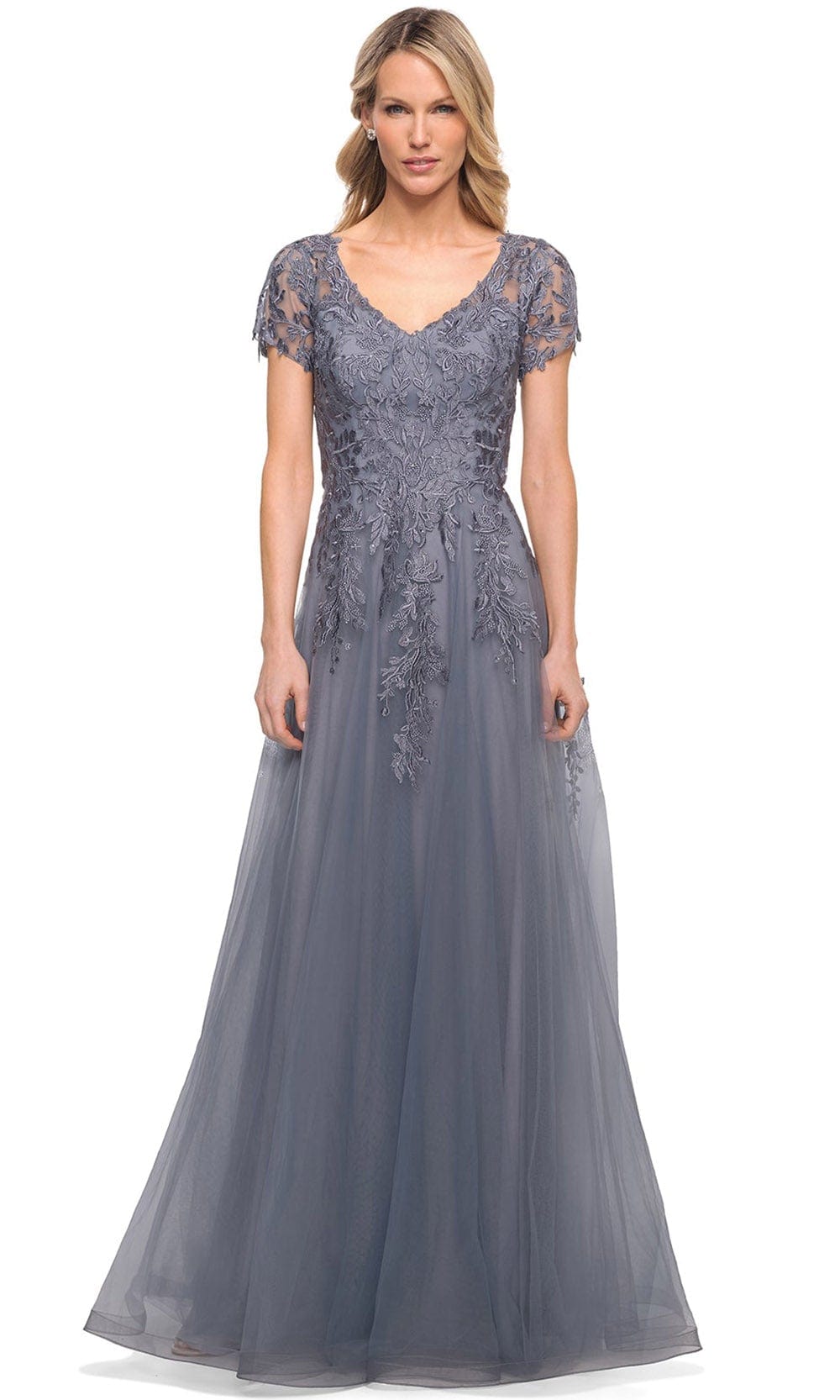Lace Tulle A-Line Long Mother of the Bride Gown