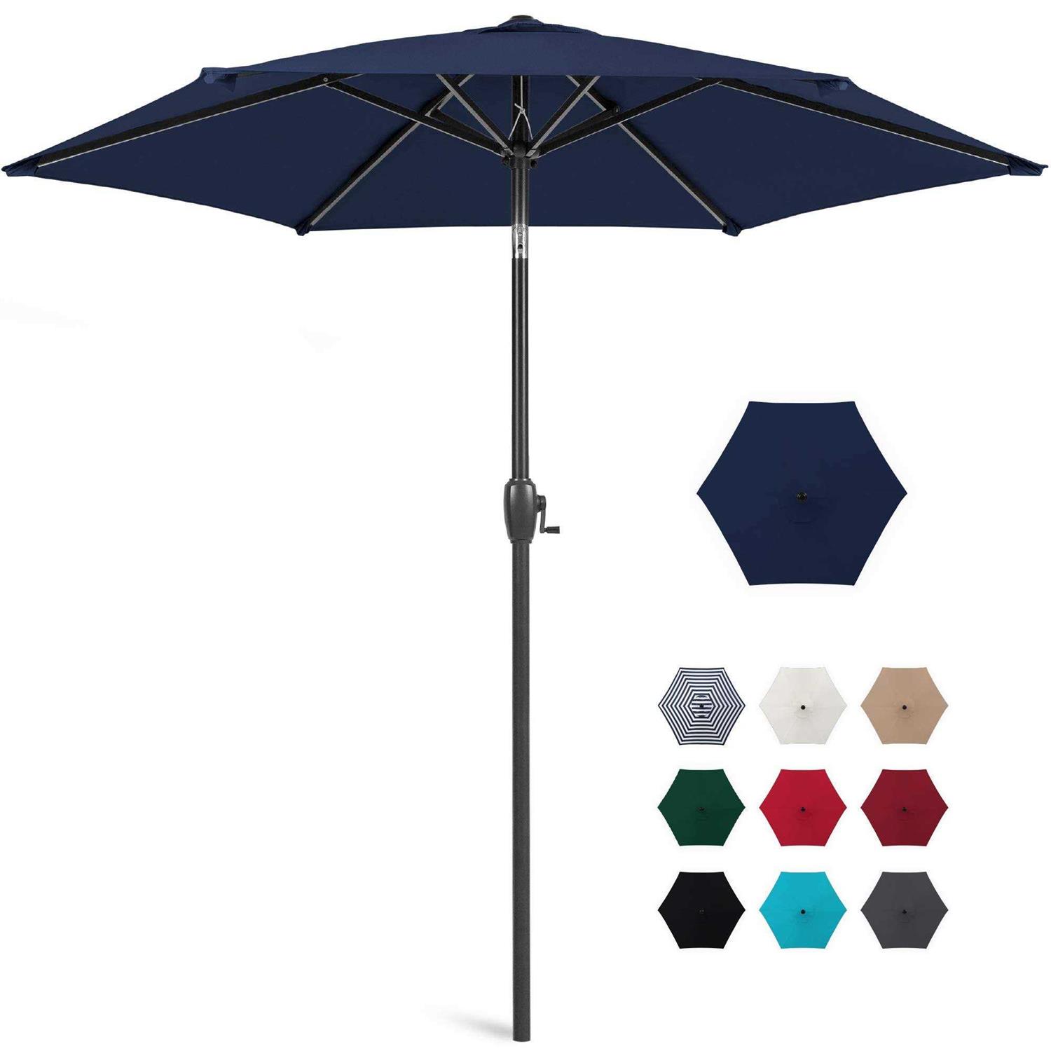 Best Choice Products 7.5ft Heavy-Duty Outdoor Market Patio Umbrella w/ Push Button Tilt