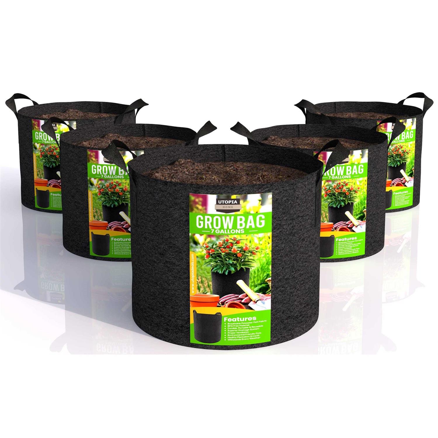 Utopia Home Fabric Grow Bags Heavy Duty Thickened Fabric Planters Pots