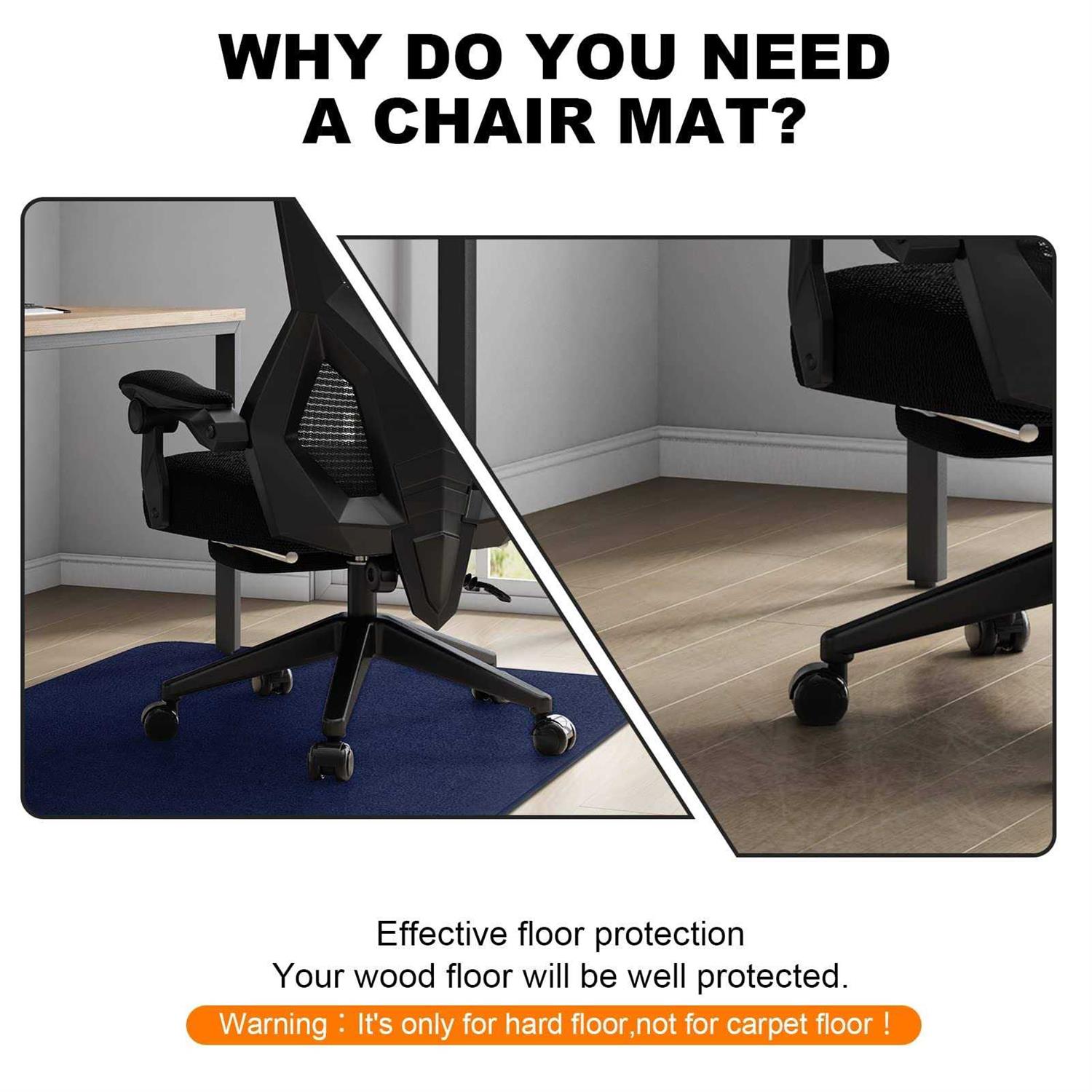 CELION Edging Office Chair Mat for Hardwood & Tile Floor 55×35 Computer Gaming Rolling Chair Mat