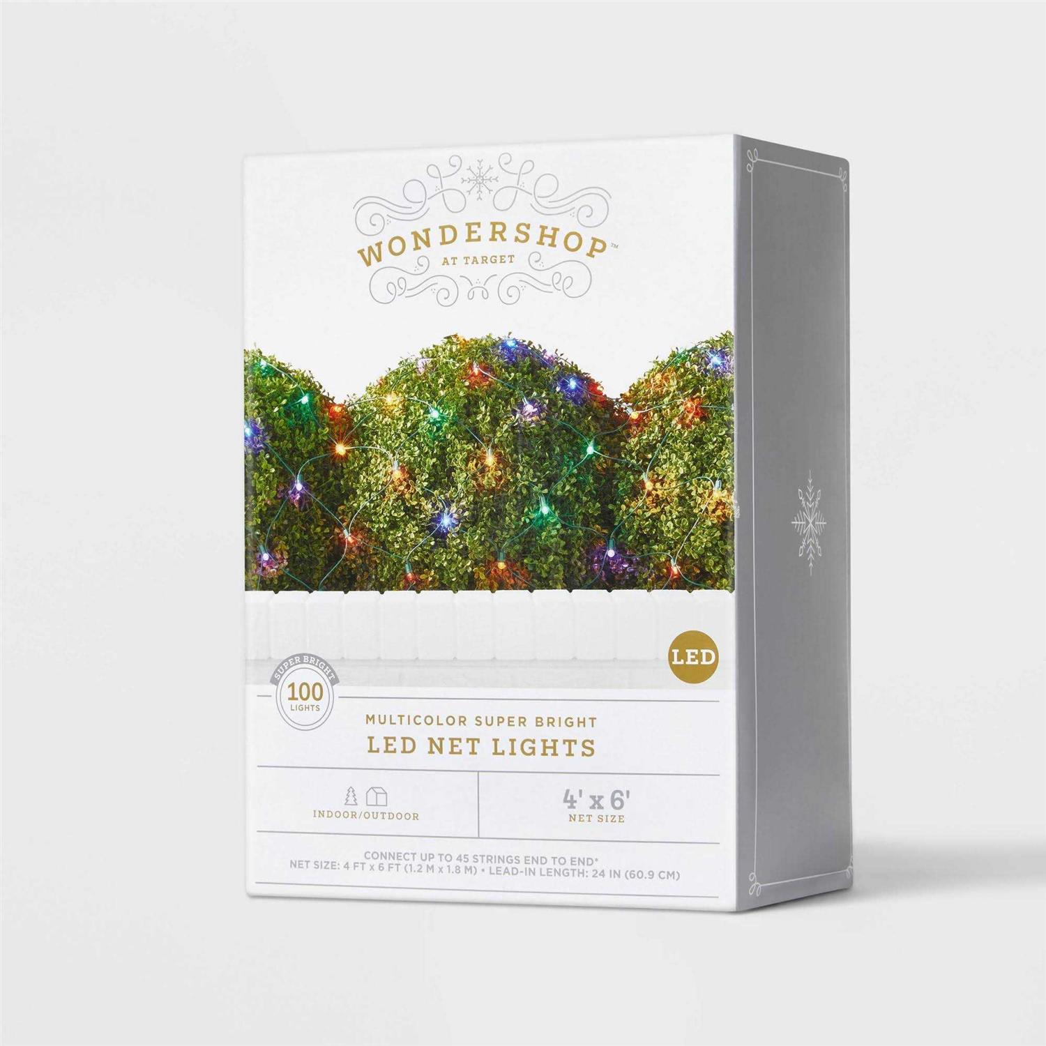 Wondershop 100ct LED Super Bright Smooth Sphere Christmas Net Lights